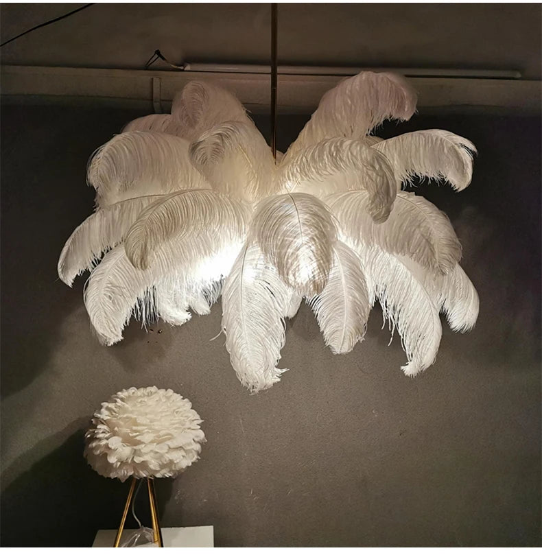 Ostrich Feather Lamp