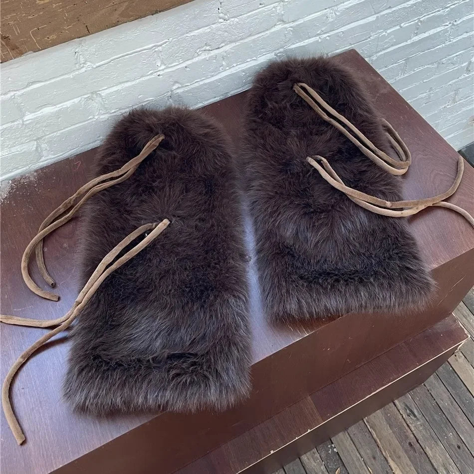 Faux Rabbit Fur Leg Warmers