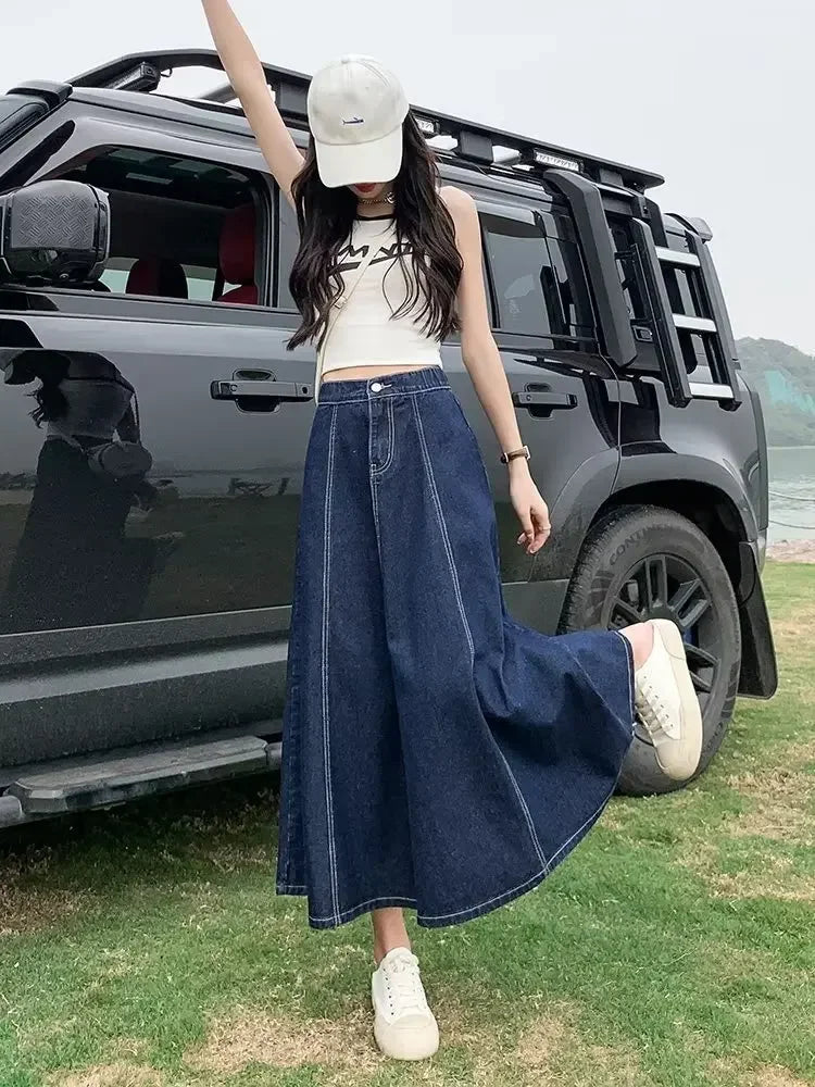 High-Waisted Jean Skirt