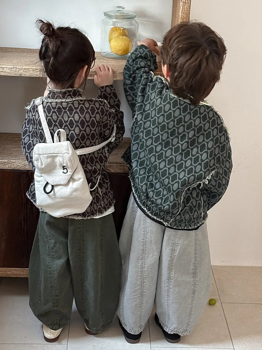 Children Clothes Kids Casual Loose Pants 2025 Boys Spring Loose Wide Legs Solid Color Fashionable Simple Kids Trousers