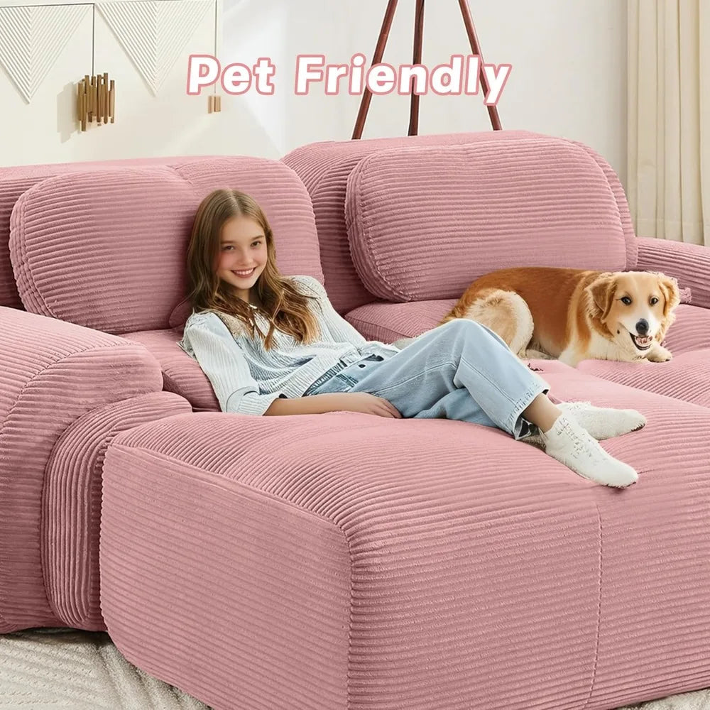 117.3" U-Shaped Cloud Couch Modular Sectional Sofa