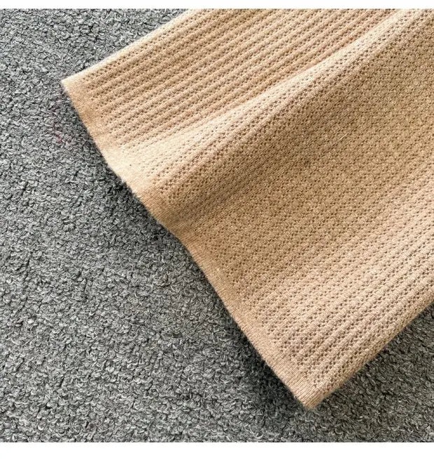 Zipper Hooded Slim Fit Knitted Sweatshirt Set