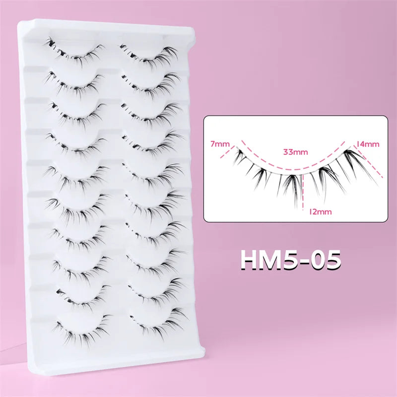 10/6/5Pairs Lower Lashes Natural Under Eye Lashes Soft 16 Different Styles False Eyelash Clear Band Faux Mink Fake eyelashes