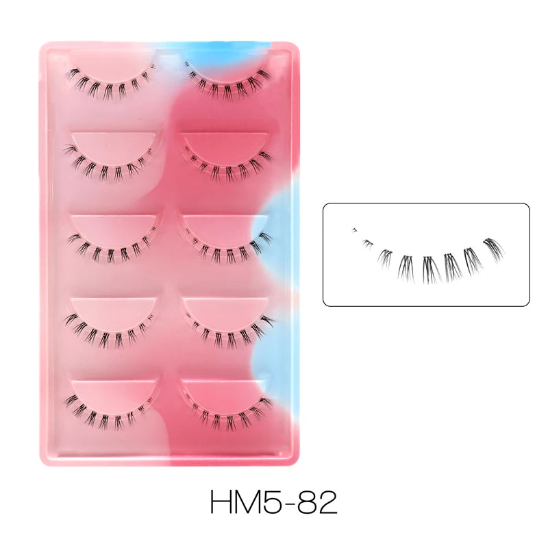10Pairs Bottom Eyelashes Manga Lower Lashes Clear Band Wispy Small Flame Under Eye Lashes Korean Makeup Cosplay Tools