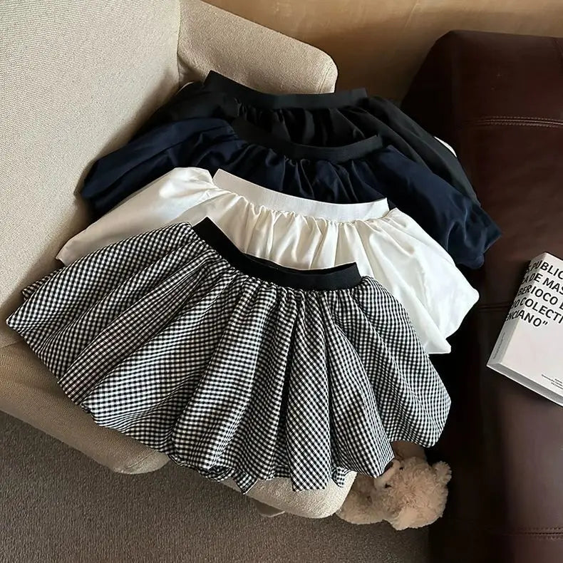 Puffy High Waisted Flower Bud Shorts Skirt