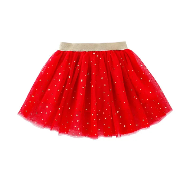 1pcs Summer Children Princess Skirts Baby Tutu Skirt Kids Star Glitter Dance Sequin Birthday Party Skirt Girl Ballet Short Skirt
