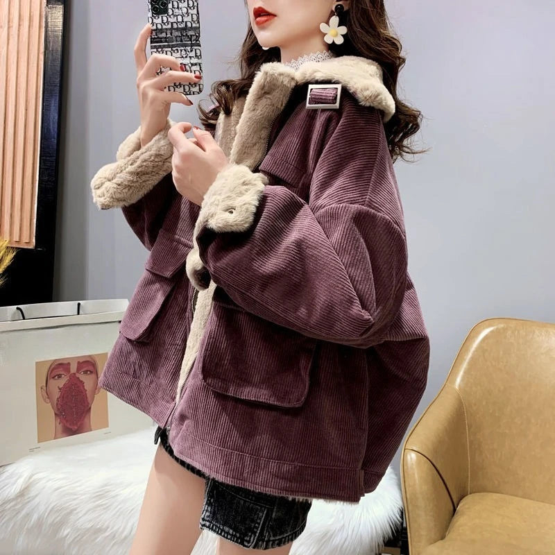 Lamb Wool Corduroy Jacket