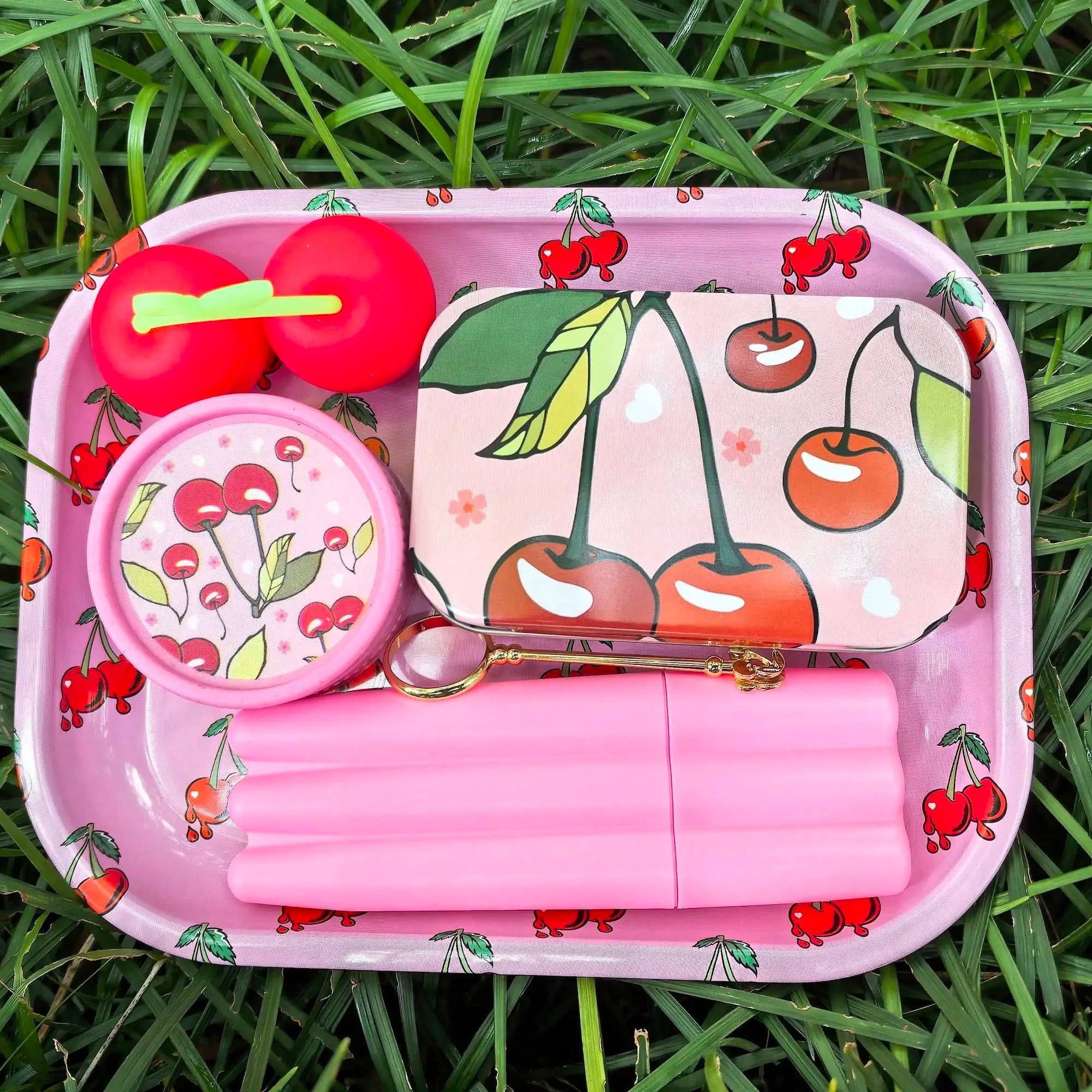 Cherry Rolling Tray Smoking Set