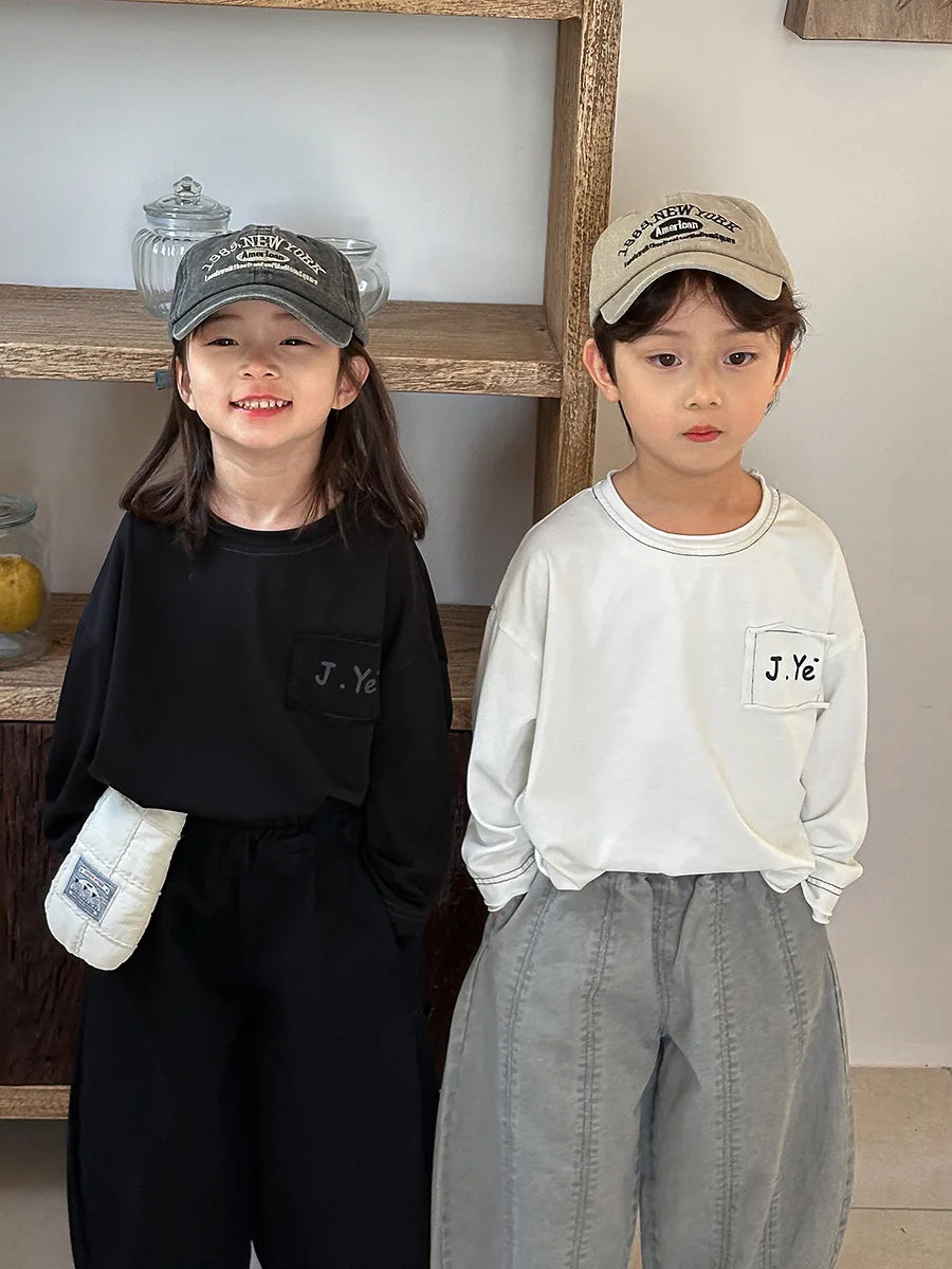 Children Clothes Kids Casual Loose Pants 2025 Boys Spring Loose Wide Legs Solid Color Fashionable Simple Kids Trousers