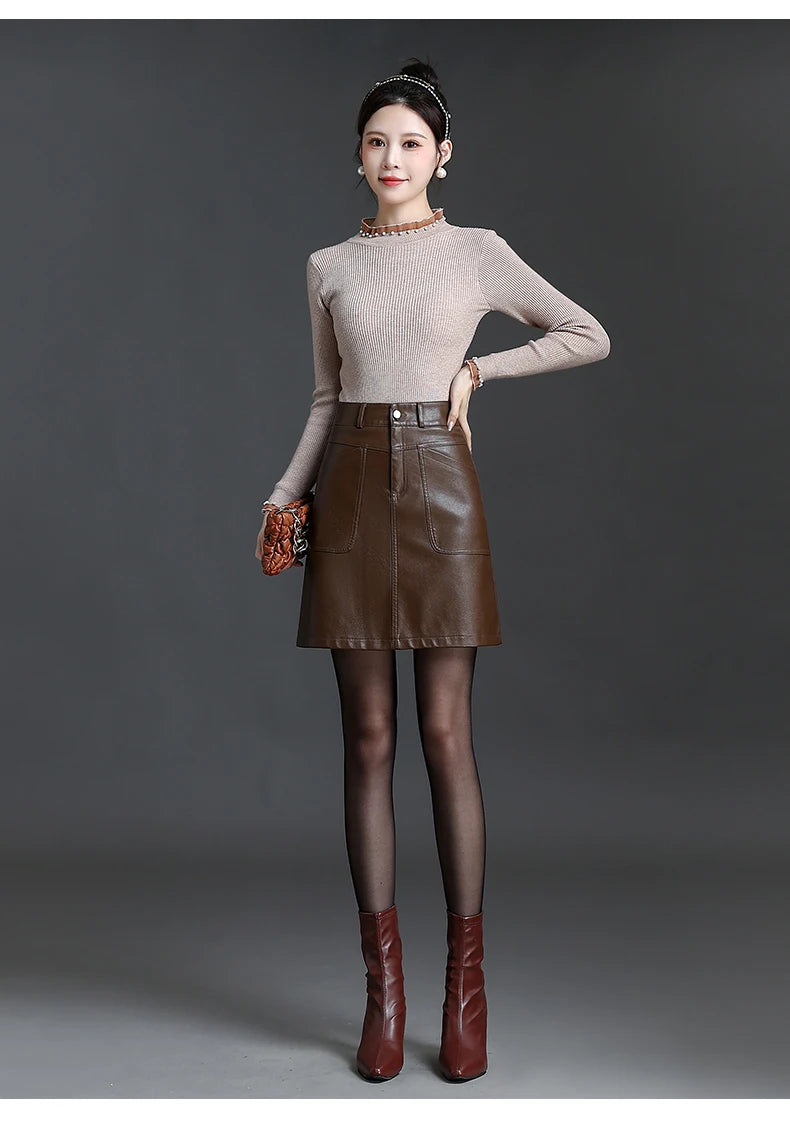 PU Leather Skirt