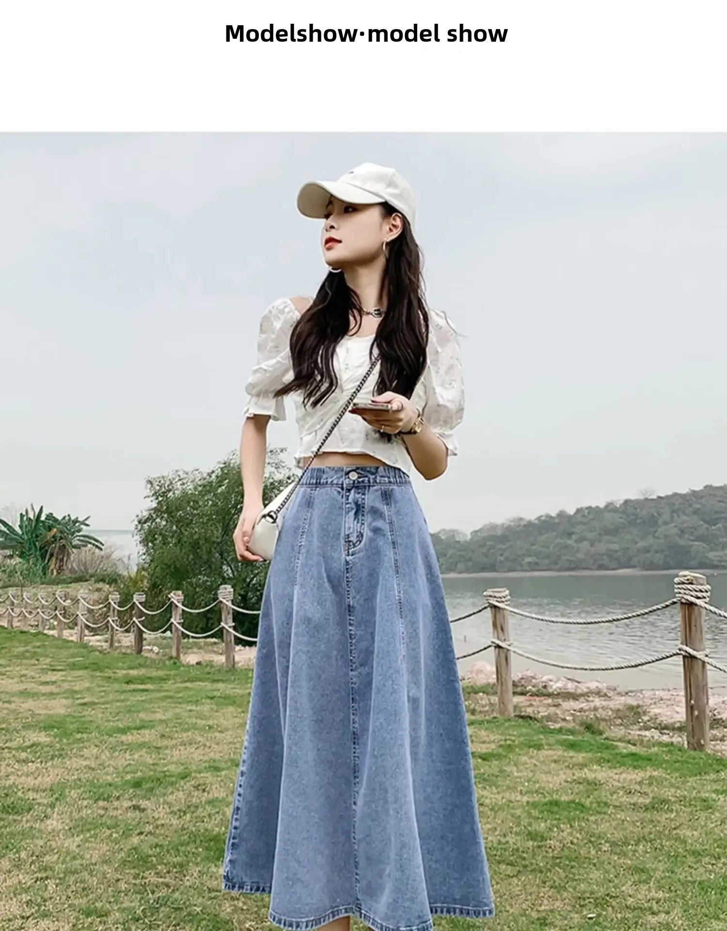 High-Waisted Jean Skirt