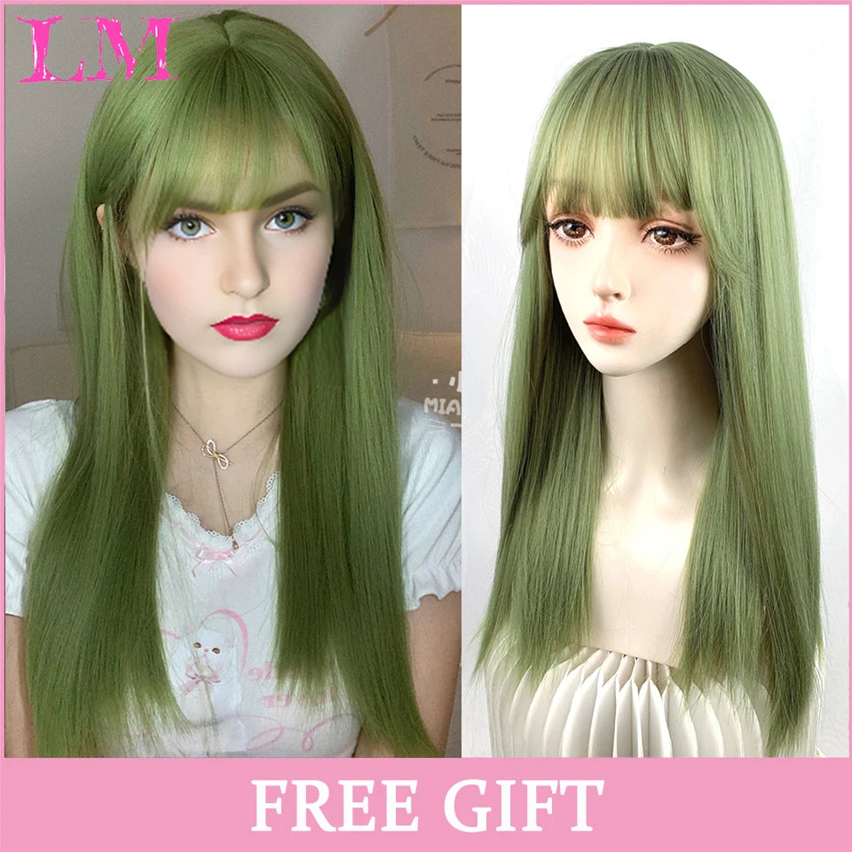 Bang Long Natural Wavy Hair Wig