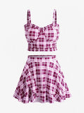 Plaid Three Piece Swimwear