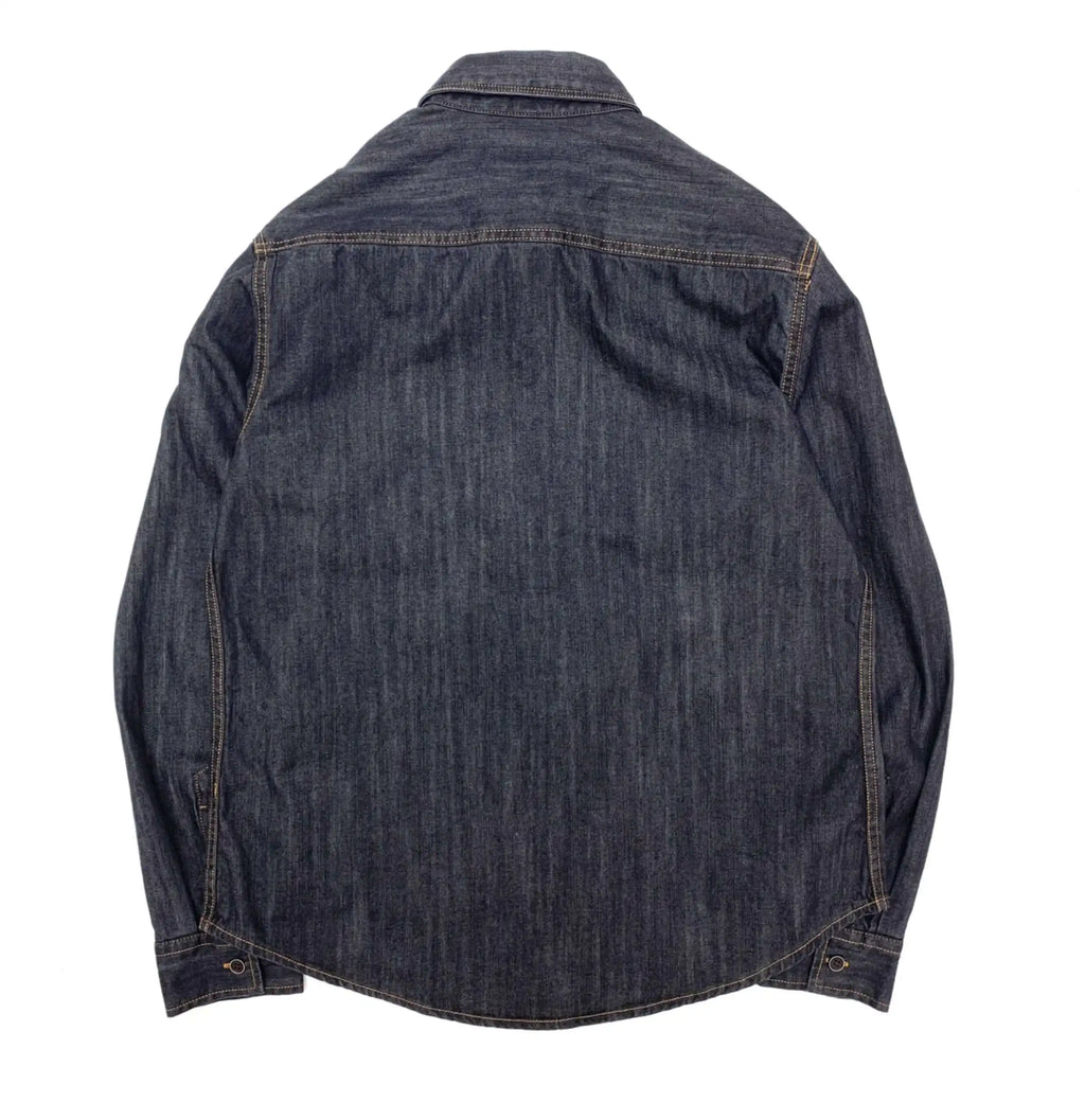 Heavyweight Washed Cotton Workwear Denim Shirt