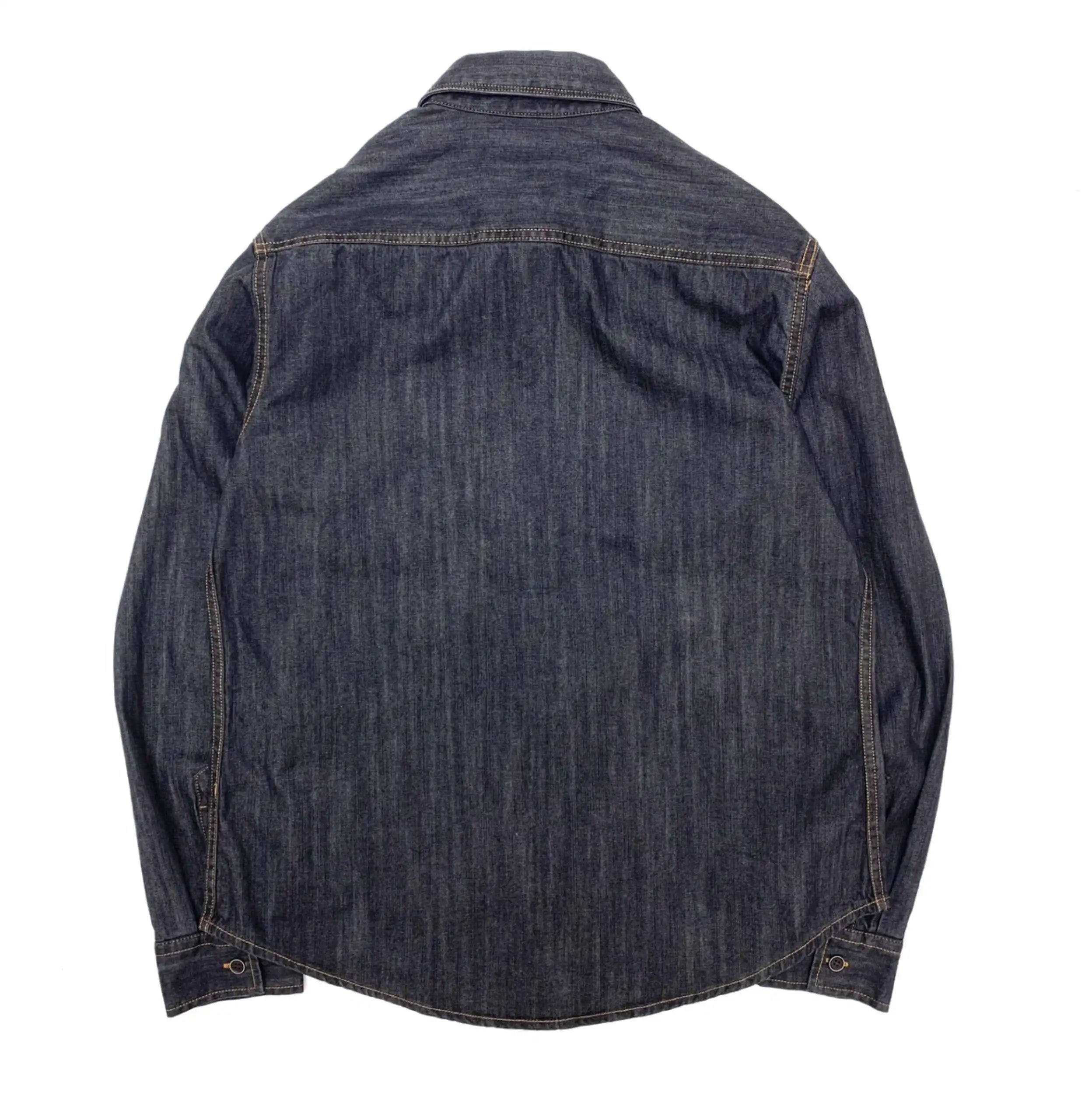 Heavyweight Washed Cotton Workwear Denim Shirt