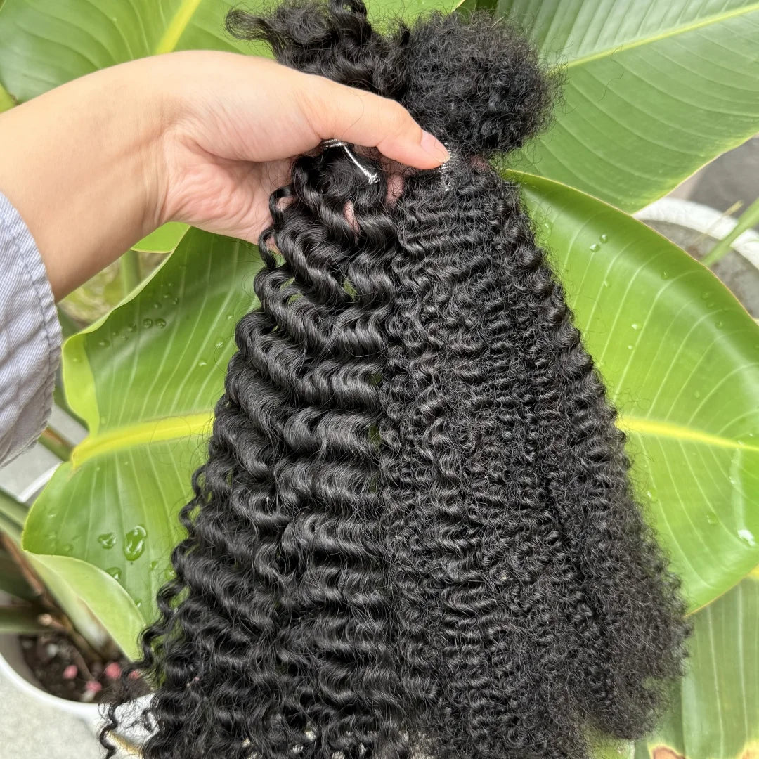 Afro Kinky Curly Soft Human Hair Braiding Extension