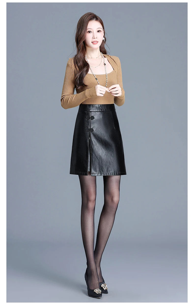 PU Leather Skirt