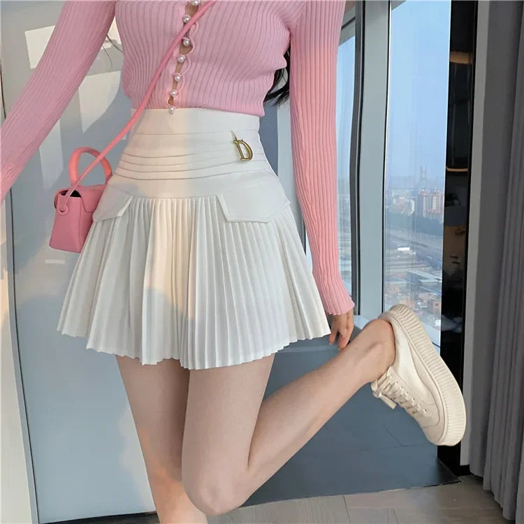 White Pleated Skirt