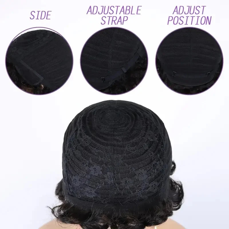 Brazilian Layered Short Loose Curly Pixie Cut Wig