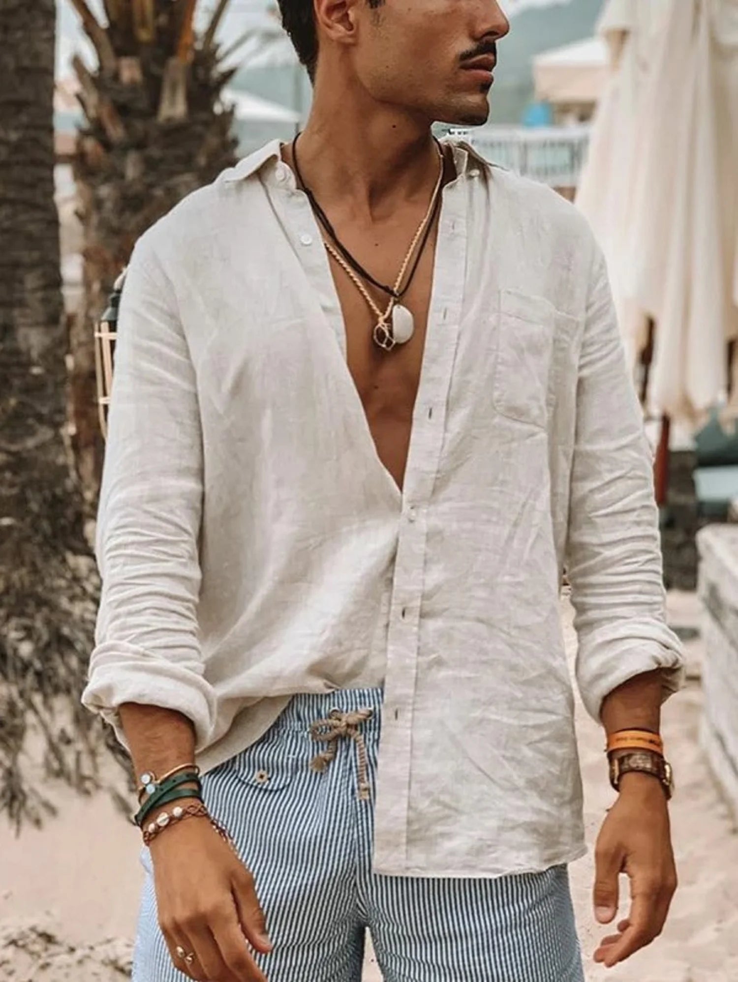 Solid Color Thin Long-Sleeved Shirt