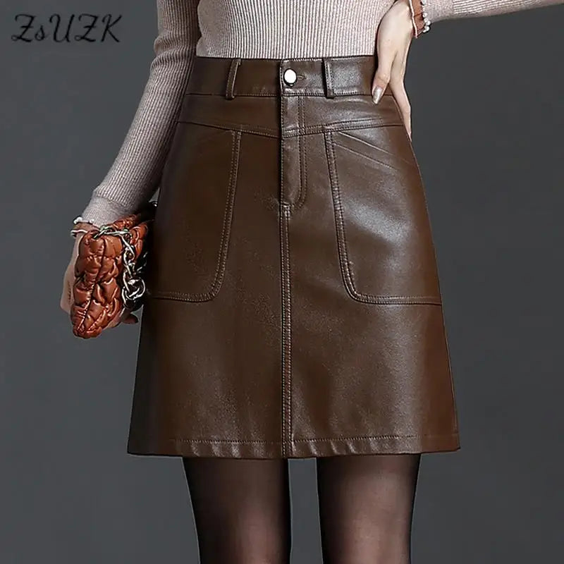 PU Leather Skirt