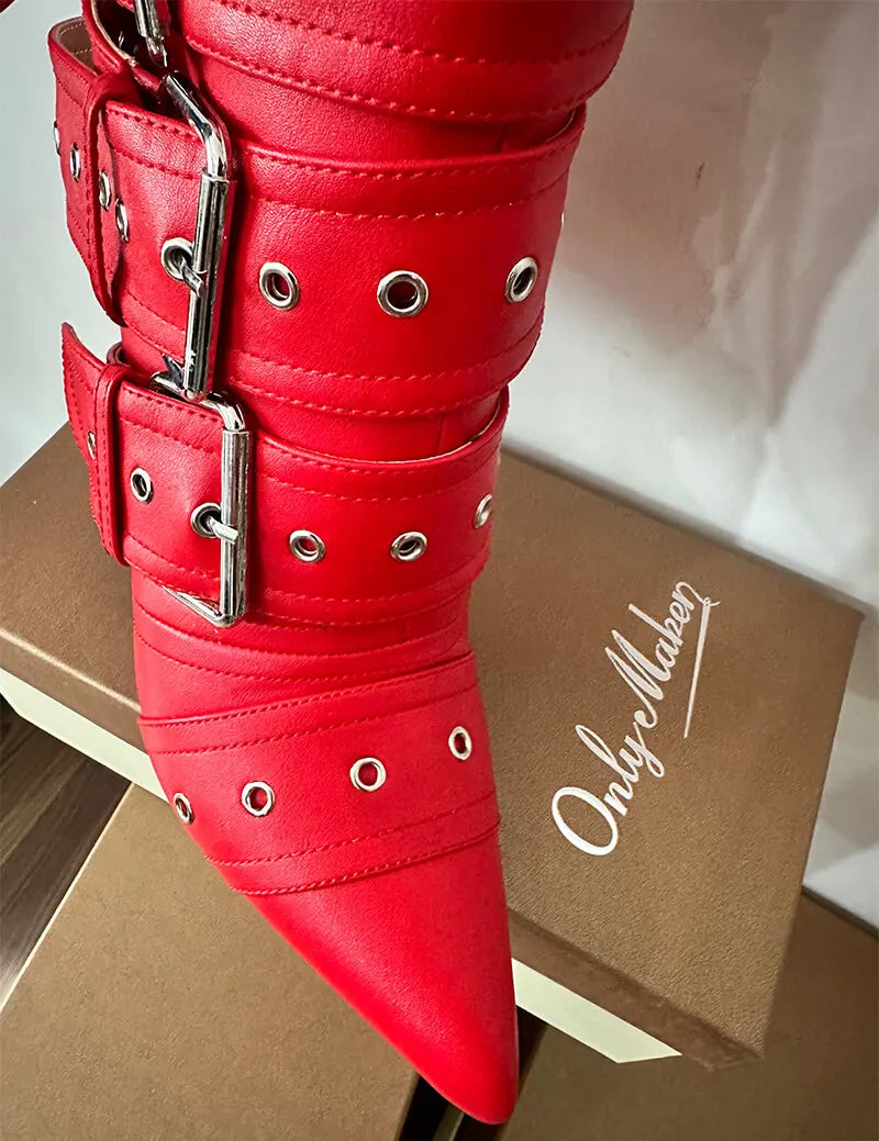 Pointed Toe Mid-Calf Boots