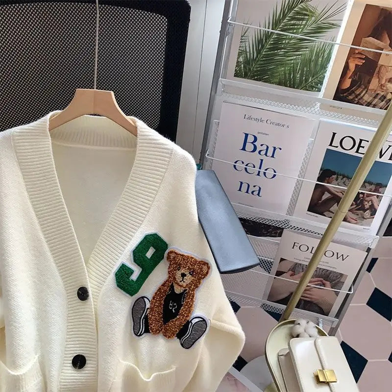 Print Button Cardigan