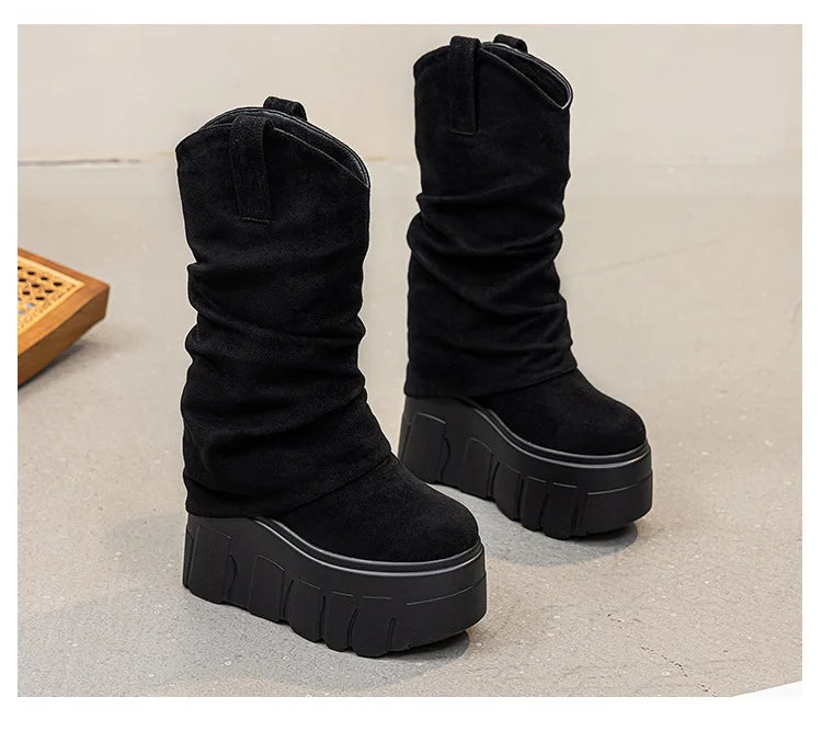 Fujin 5 Inch 14cm Stretch Boots Short Ankle Boots