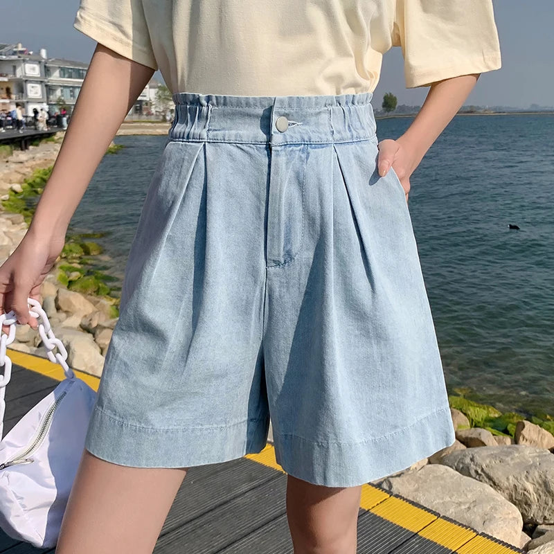 Loose Wide Leg Jean Baggy Shorts
