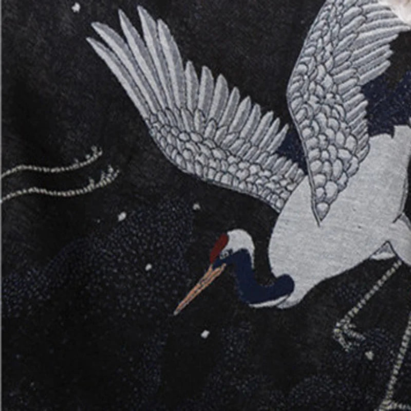 Textile City Ins Red Crowned Crane Retro Throw Blanket Ukiyo-e Auspicious Clouds Decro Tapestry Heavy Quality Backrest Towel