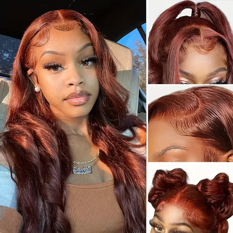 13x6 Reddish Brown Body Wave Lace Front Wig