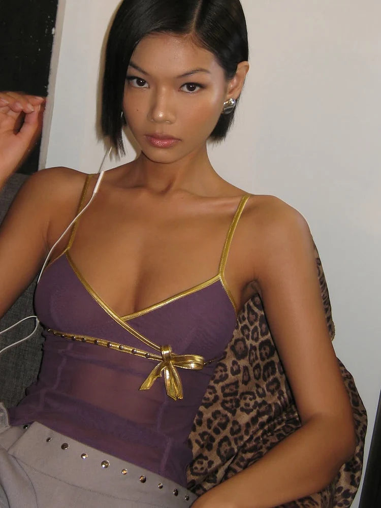 Patchwork Mesh Camisole