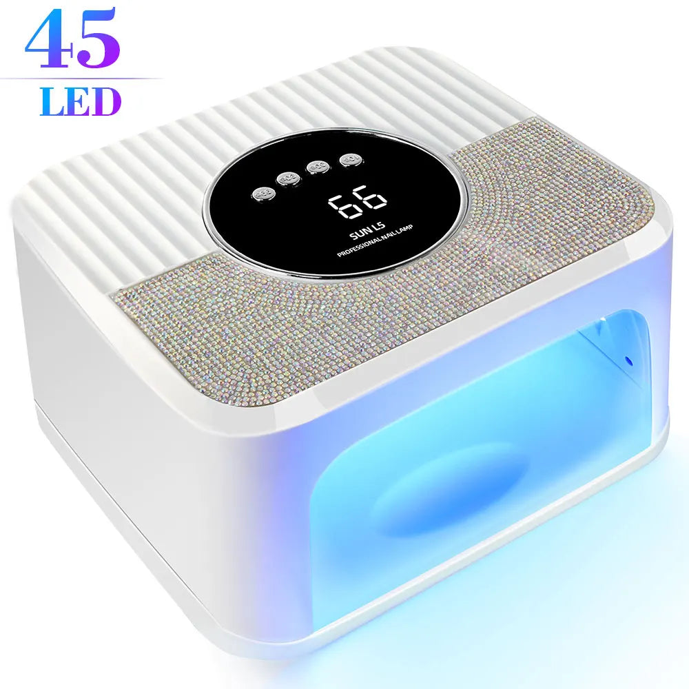 45LED UV Nail Lamp High Power Nail Dryer with LCD Smart Screen Gel Curing Drying Lamp Removable Base Pedicure Tool for Home