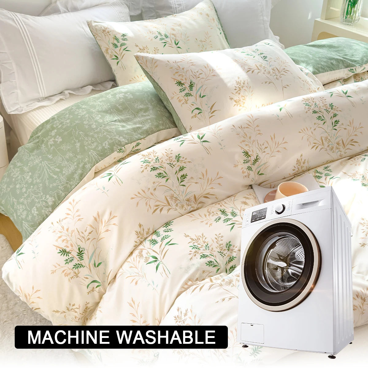 Floral Tea Art Print Duvet Cover Set