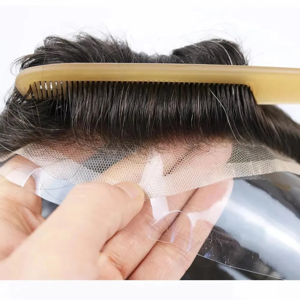 Ash Blonde Curly Toupee