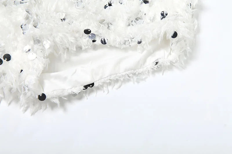 Furry Tassel Mini Shorts