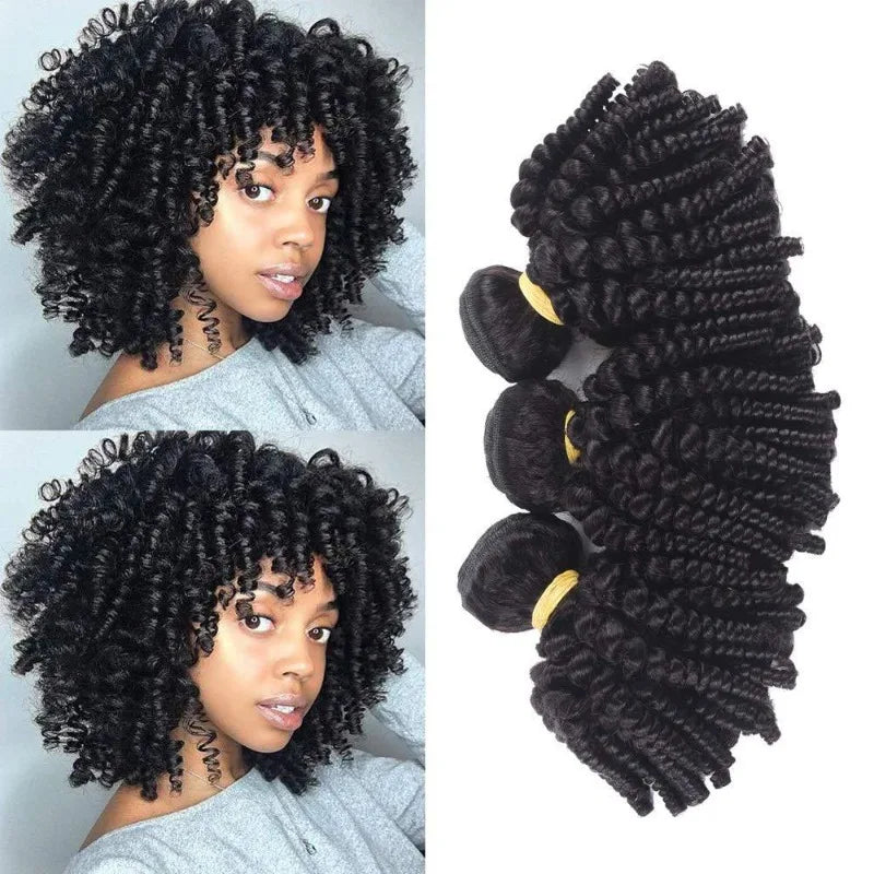 Bouncy Curly Bundles 300g/3Piece 100% Human Hair Bundles Spring Curly Brazilian Remy Hair Natural Color Double Weft For Women