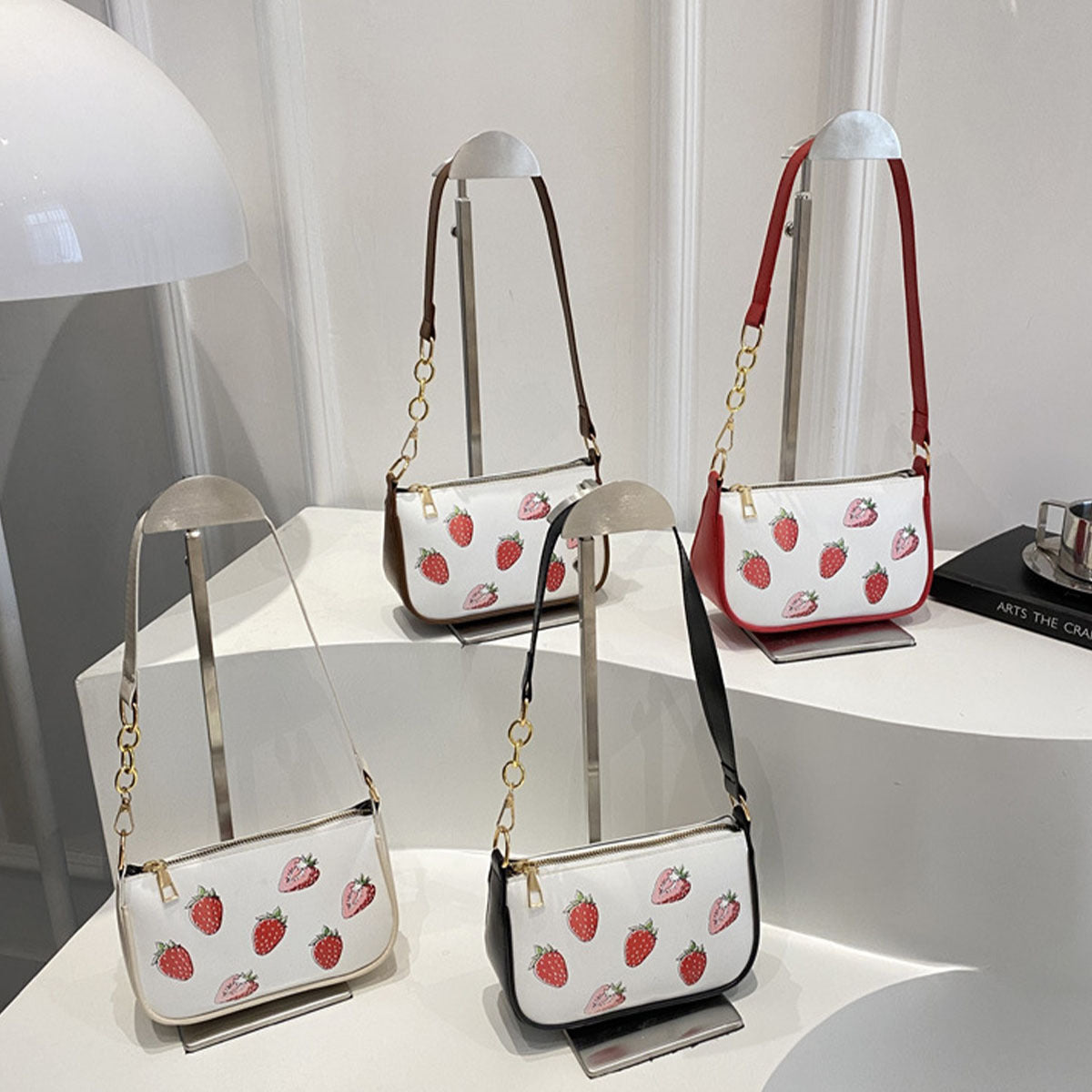 Strawberry Shoulder Bag with Adjustable Strap