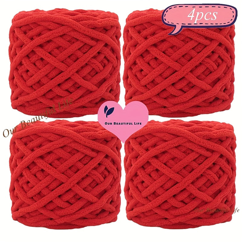 {4pcs} Ultra-Bulky Polyester Yarn