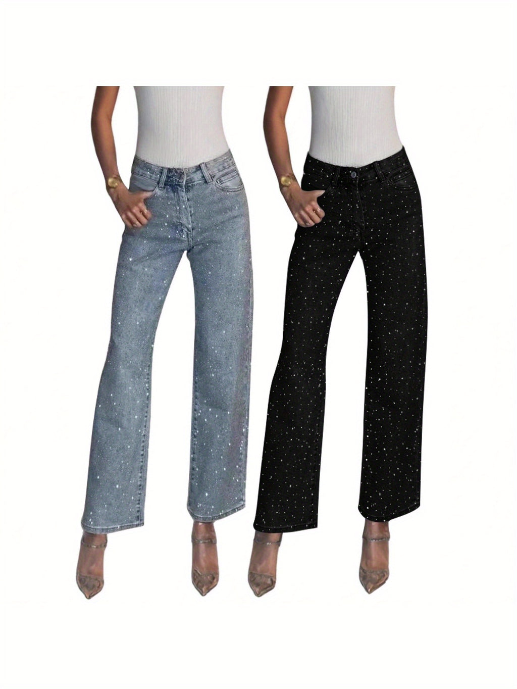 High Waist Straight Leg Jeans