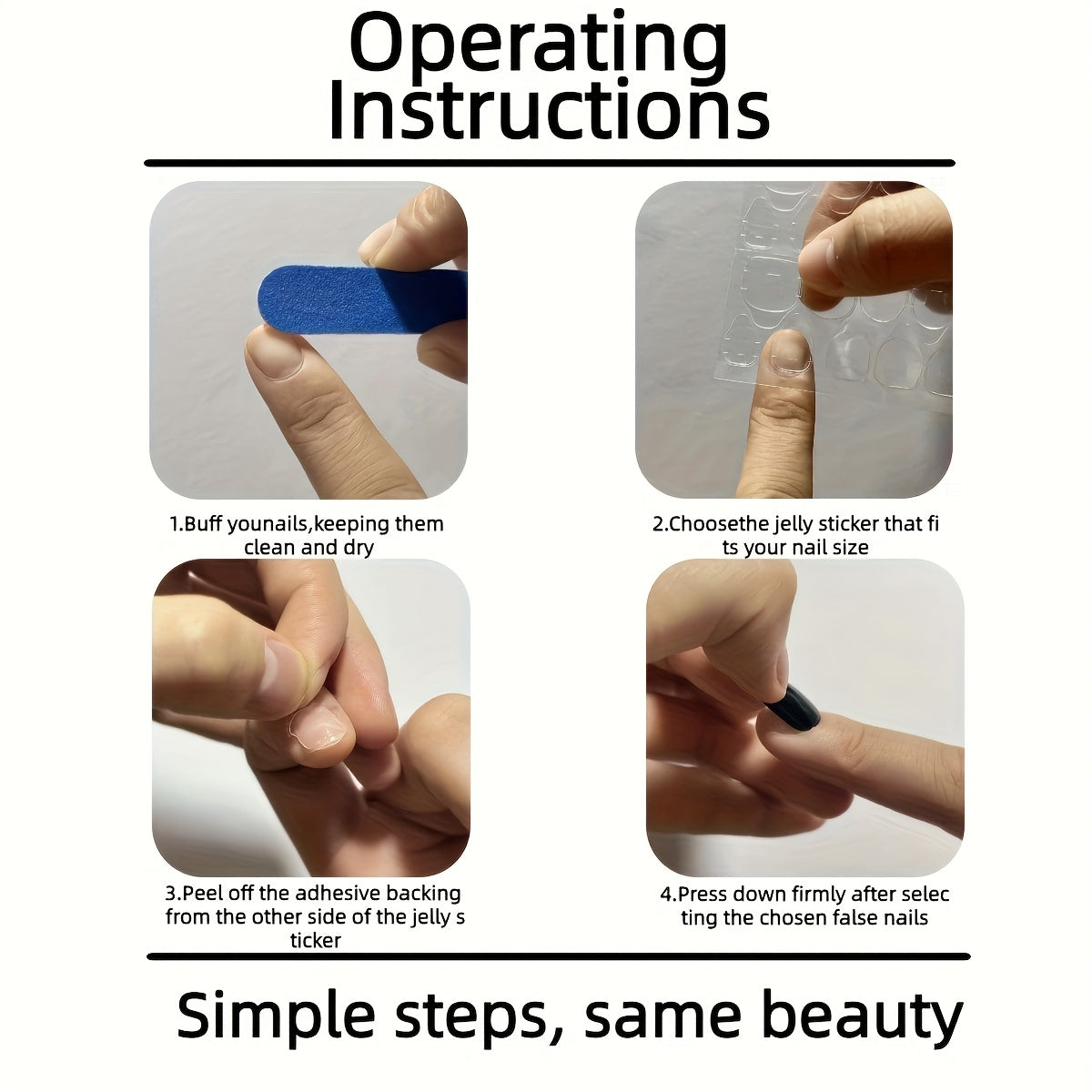 {Set of 24} Long Almond-Shaped False Nails