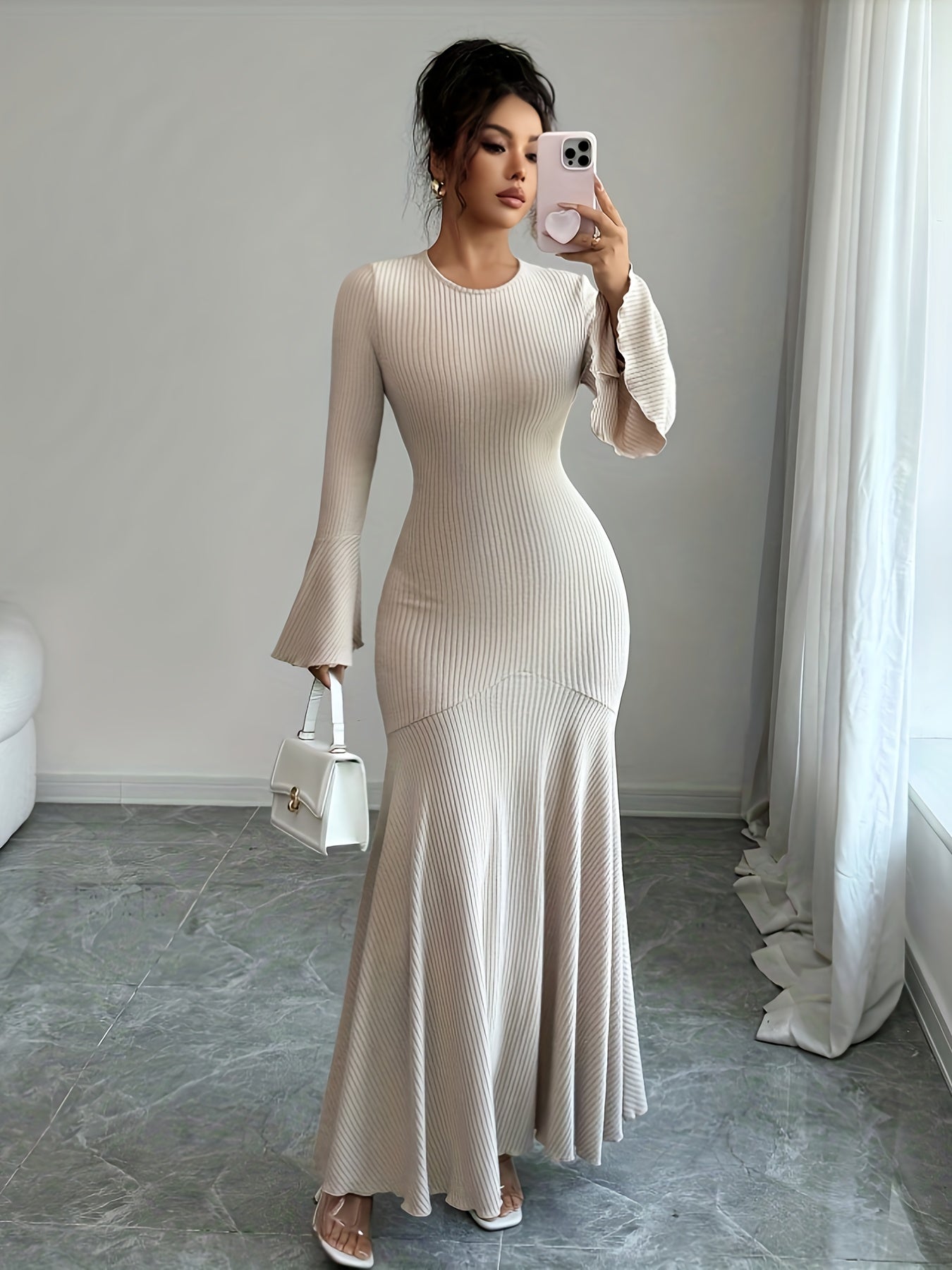 Elegant Long Sleeve Maxi Dress