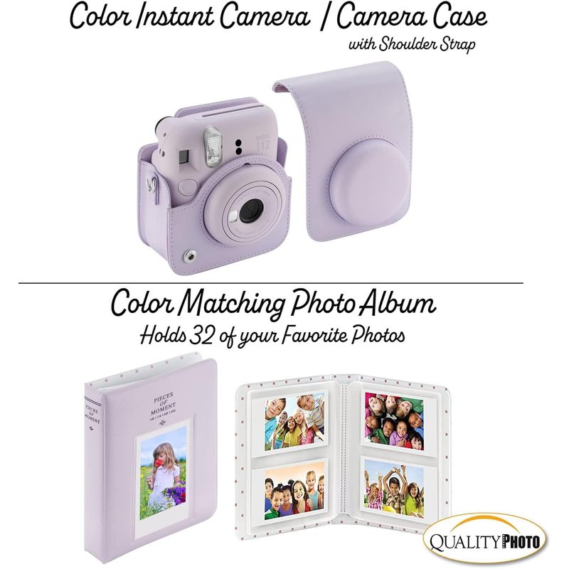 Fujifilm Instax Mini 12 Instant Camera with Case, 40 Fuji Films, Decoration Stickers, Frames, Photo Album and More Accessory kit, Multi-color