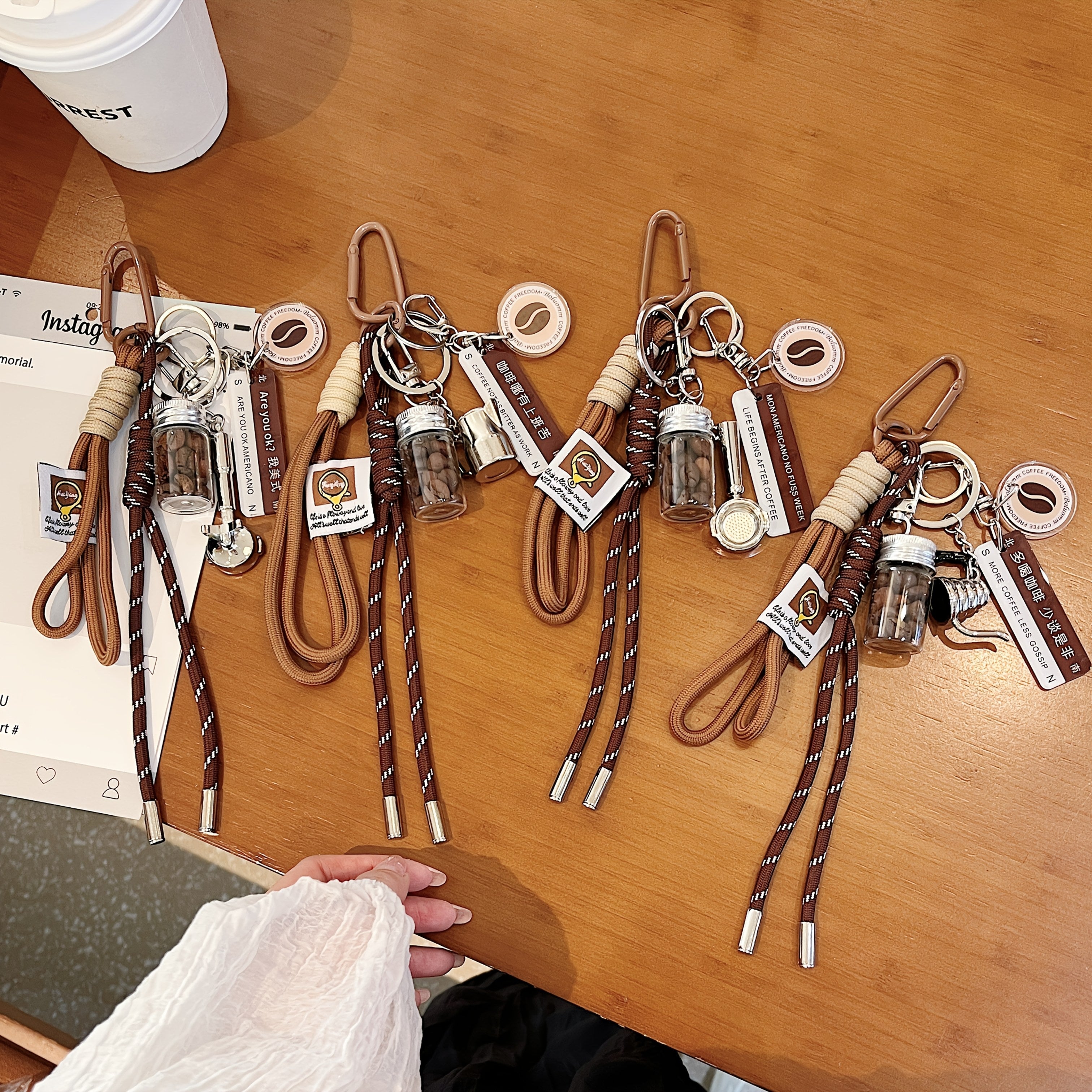 Multicolor Two-Tone Bag Charms Keychain