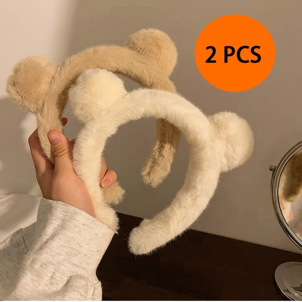{2pcs} Plush Bear Ear Headbands
