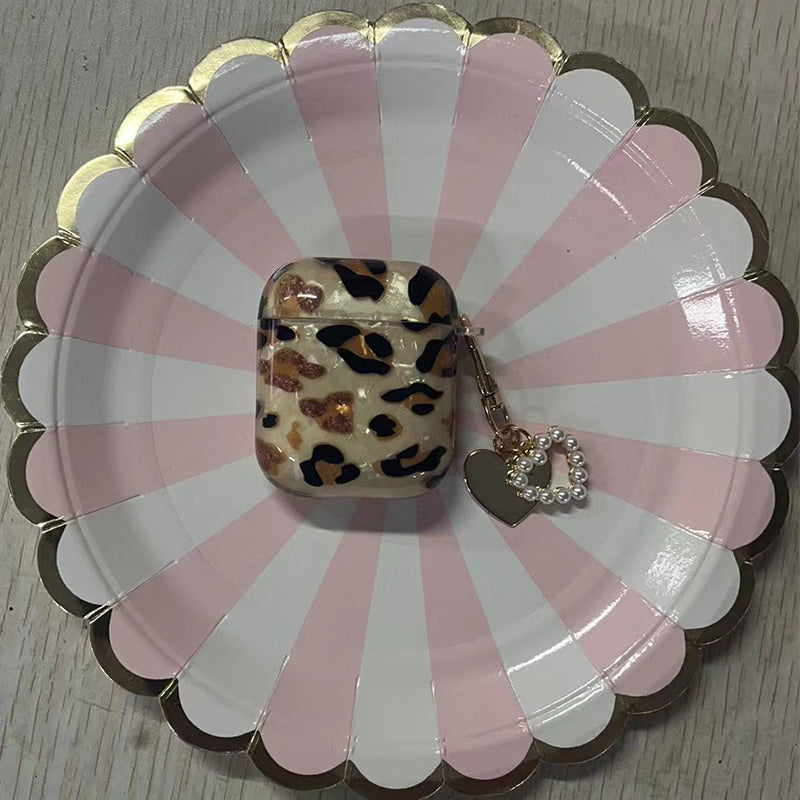 Leopard Print Earphone Sleeve with Hanging Chain - Perfect for Airpod1/2!