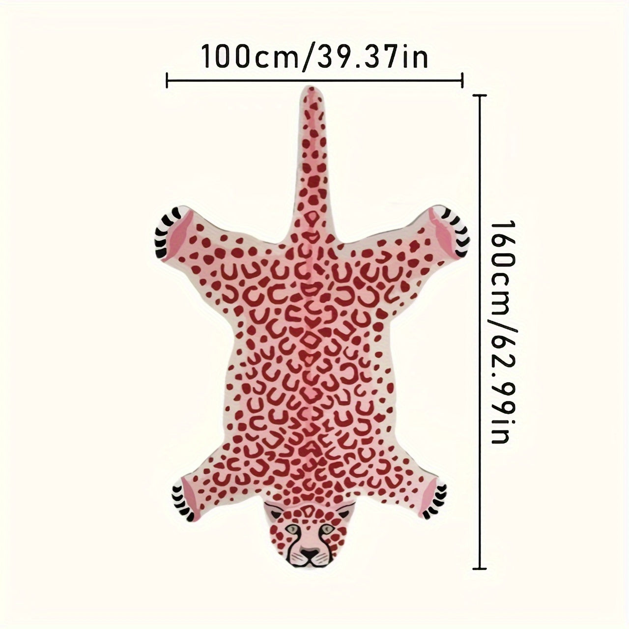 Plush Leopard Print Area Mat