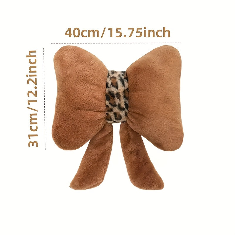 Chic Leopard Print Bow-Shaped Pillow