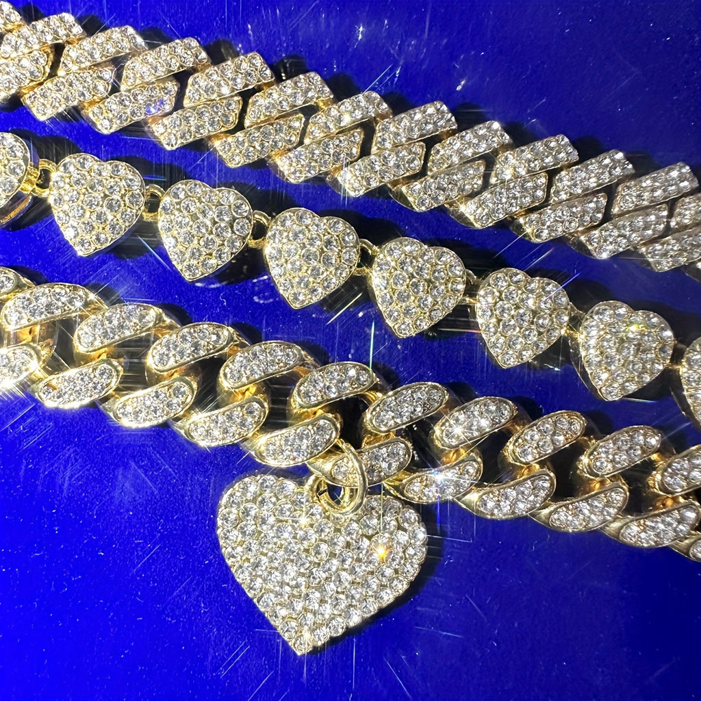 {3pcs} Shiny Heart Pendant Anklets