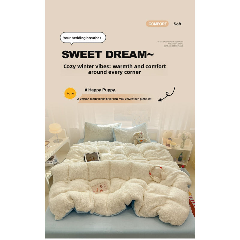 {3/4pcs} Lambskin Milk Velvet Set